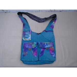 Earth Divas Hobo Bohemian Bag Crossbody Tie Dye Embroidery Zip